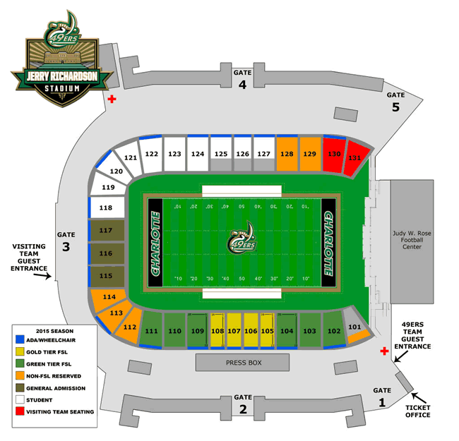 Unc Charlotte Football Stadium Seating Chart
