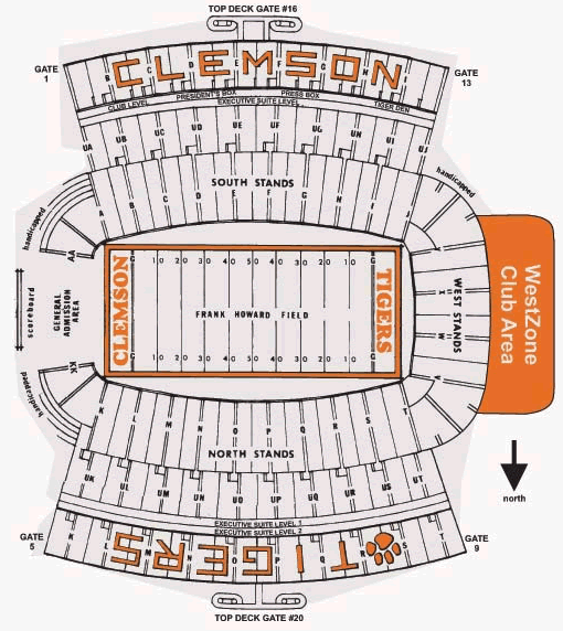 Clemson Tigers Football Stadium Seating Chart