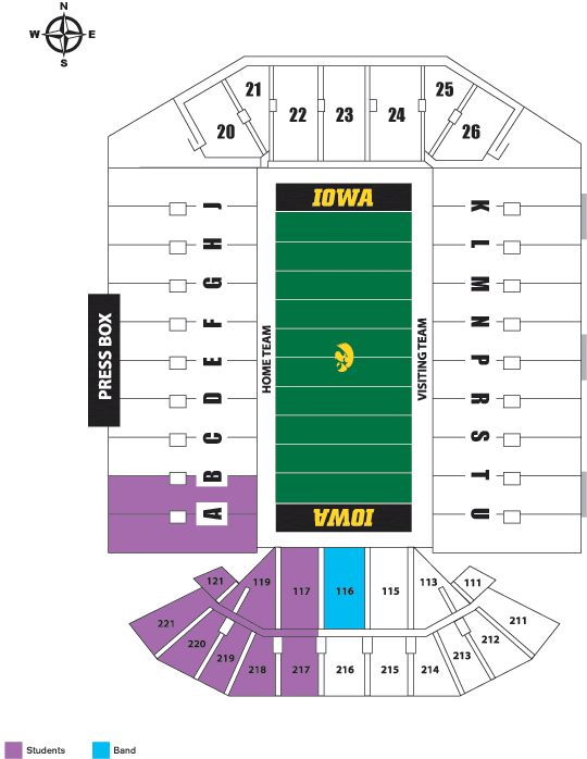 Seating Chart Kinnick Stadium Iowa City