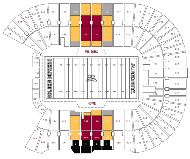 Gopher Football Seating Chart