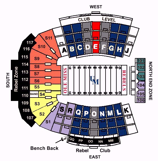 Vaught Hemingway Stadium Seating Chart Row