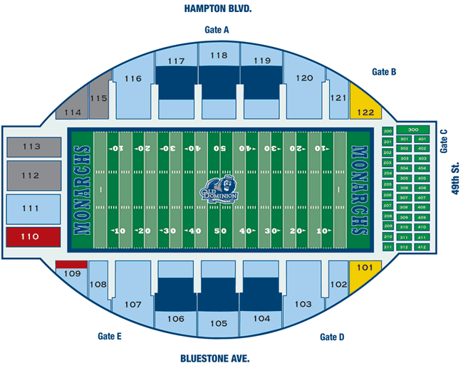Foreman Field Seating Chart