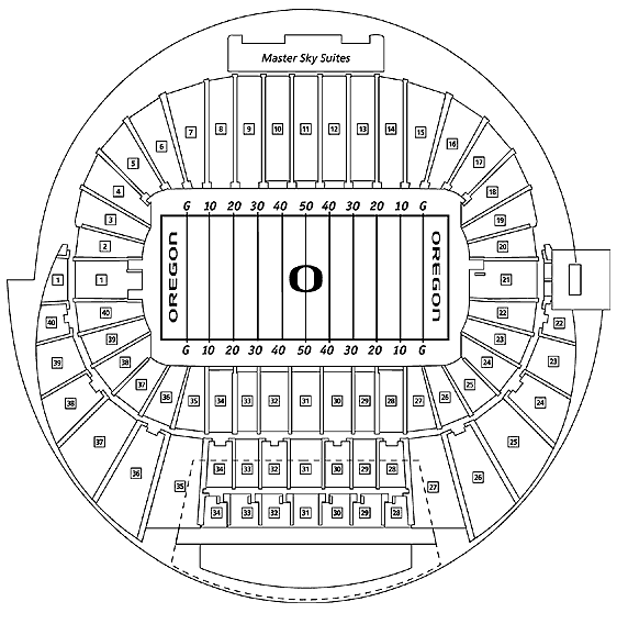 Autzen Stadium Row Chart