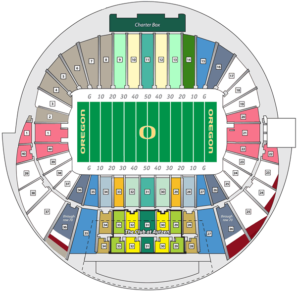 Detailed Autzen Stadium Seating Chart