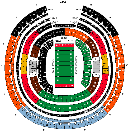 Qualcomm Stadium San Diego Ca Seating Chart