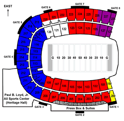Ford Stadium Seating Chart