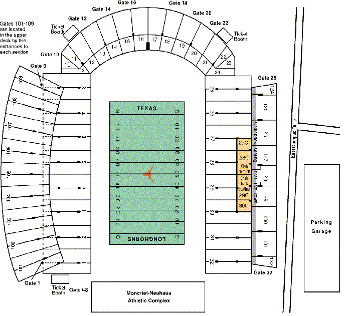 Longhorn Football Stadium Seat Chart