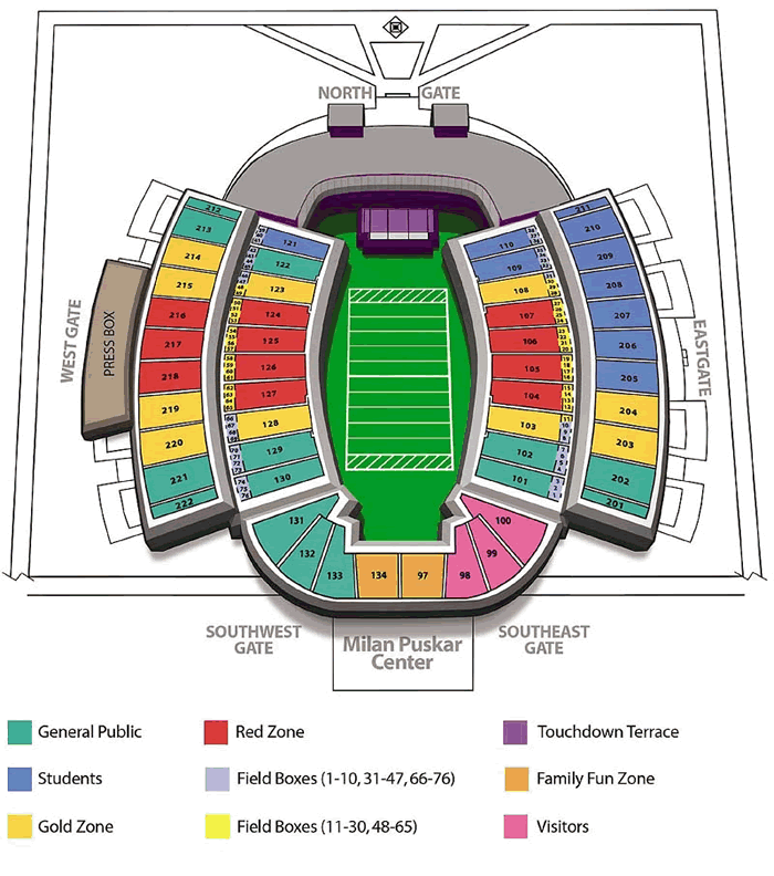 West Virginia Football Stadium Seating Chart